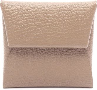 Herm&egrave;s Gray Chevre Leather Leather Coin Purse/Coin Case (Pre-Owned)