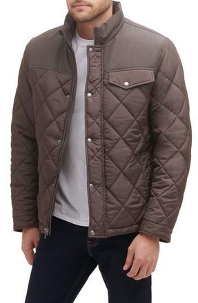 Cole Haan COLE HAAN Mixed Media Faux Shearling Lined Diamond Quilted Jacket in Wren at Nordstrom Rack, Size Small