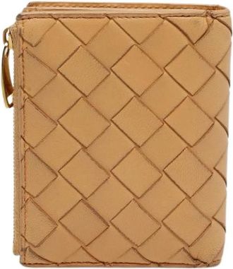 Bottega Veneta Pre-owned Leren Portemonnee - Dames - Vintage Accessoires - Beige - ONE Size - Leer - Vintage