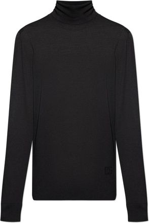 Dolce & Gabbana Wollen coltrui - Heren - Coltruien - Zwart - XL - Wol - Truien & Vesten