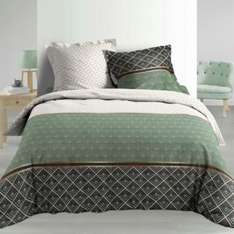 Douceur d'Int&eacute;rieur Douceur-dinterieur Belor Juego De Cama Verde Kaki Percal De Algod&oacute;n