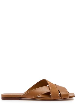 Tod's Square-toe Suede and Leather Sandals - Brown - 40 (IT40 / UK7)