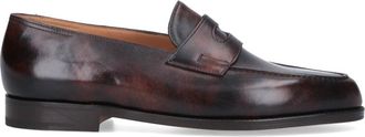 John Lobb Distinguished Cut-Out Detail Brown Leather Lopez Loafers