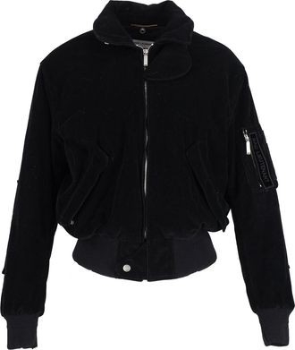 Saint Laurent Pre-owned Womens Corduroy Bad Lieutenant Bomber Jacket in Black Cotton - Size Small