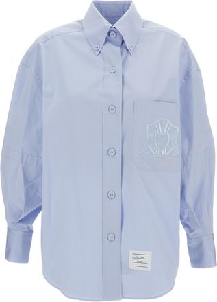 Thom Browne Supersized Point Collar Long Sleeve Shirt