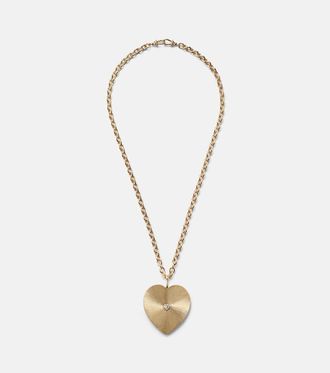 Marie Lichtenberg Heart Jumbo 18kt gold pendant necklace with diamond