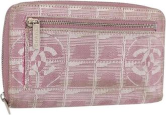 Chanel Pre-owned Vintage Wallet - Dames - Vintage Accessoires - Roze - ONE Size - Nylon - Vintage