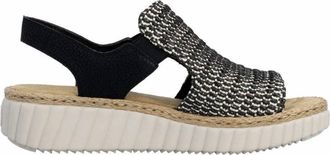 Rieker Womens Flat Sandal In Black Multi