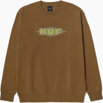 HUF Mens HUF Mud Quality Crewneck Sweatshirt - Brown - Size: 40