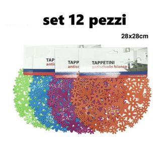 Trade Shop Trade Shop - Set 12 Pezzi Tappeto Tappetino Per Lavello In Gomma Cucina Antiscivolo 28 Cm