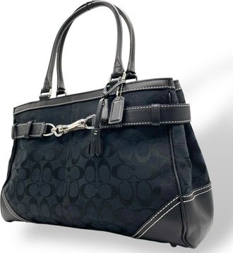 Coach Canvas Leather Tote Bag (Pre-Owned)