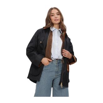 Barbour Treeton Waxed Jacket - Dames - Jassen - Blauw - Maat: S Katoen