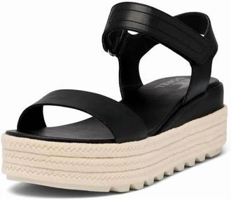 Sorel Womens Cameron Flatform Sandals In Black/chalk