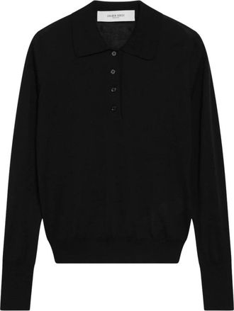 Golden Goose Gebreide Polo - Dames - Polos - Zwart - L - Wol - Tops