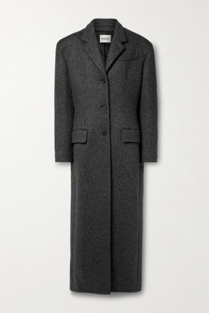 Khaite Cappotto In Feltro Di Misto Lana Bontin - Grigio