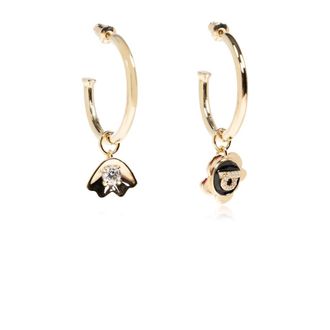 Ferragamo Ronde Oorbellen met Hanger - Dames - Oorbellen - Geel - ONE Size - Leer - Accessoires