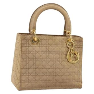Dior Pre-owned Handbags, female, Beige, Size: ONE SIZE Pre-owned Nylon Hand Bag