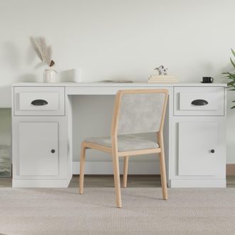 vidaXL Vidaxl - Escritorio Con Armario Madera Contrachapada Blanco