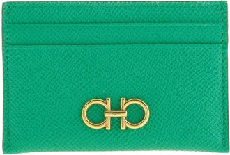Ferragamo Salvatore Ferragamo Green Gancini Credit Card Holder