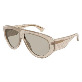 Gucci Aviator Zonnebril - unisex - Accessoires - Beige - Maat: 58 MM Nylon