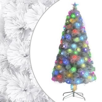 vidaXL Vidaxl - Rbol De Navidad Artificial Con Luces Fibra &Oacute;ptica Blanco 120cm