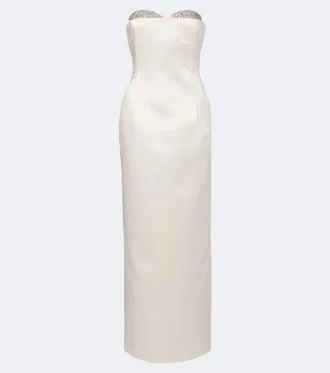 New Arrivals Noelie embellished satin bustier gown