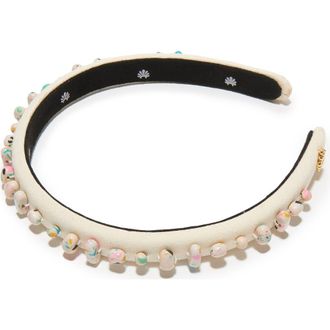 Lele Sadoughi Gigi Embellished Headband in Cream Terrazzo 960 at Nordstrom