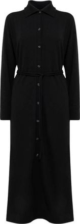 Alpha Studio Kleedjes, Dames, Zwart, M, Abito Chemisier M/L Rasato