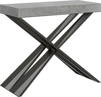 Itamoby Consola Dise&ntilde;o Extensible 90 X 40 - 300 Cm Mesa Moderna Diago Concrete