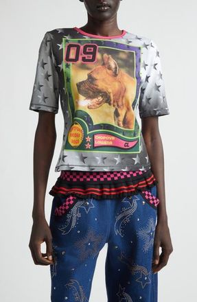 Chopova Lowena Deptford Dogs Fitted Jersey Graphic T-Shirt in Black Multi at Nordstrom, Size X-Small