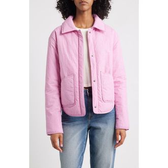 Thread & Supply Floral Puffer Shirt Jacket in Pink Flower Loop at Nordstrom Rack, Size X-Large
