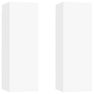 vidaXL Vidaxl - Muebles Para Tv 2 Uds Madera Contrachapada Blanco 30,5x30x90 Cm