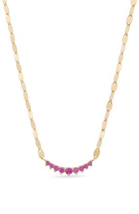 Lana Jewelry 14K Gold Mini Curved Pink Sapphire Pendant Necklace in 14K Yellow Gold at Nordstrom, Size 18