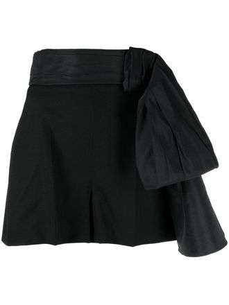 Alexander McQueen Shorts sartoriali con fiocco - Nero