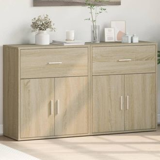 vidaXL Aparador De Madera De Ingenier&iacute;a 2 Uds Roble Sonoma 60x31x70 Cm Vidaxl