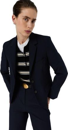 Gerard Darel Tayana Single Breasted Tailored Blazer in Navy Blue at Nordstrom, Size 12