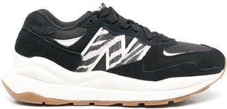 New Balance zebra-print low-top sneakers - women - Leather - 7.5 - Black