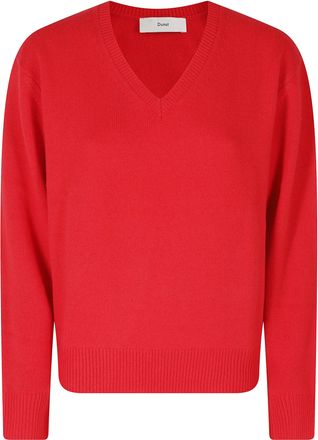 Dunst Red V-Neck Wool-Cashmere Sweater