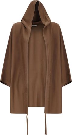 Max Mara Aster vest met capuchon en trekkoord - Bruin