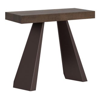 Itamoby Consola extensible 90x40/300 cm efecto madera nogal y hierro
