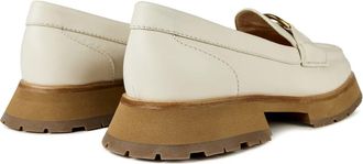 Moncler Womens Bell Logo Loafers White Shoes > Flats