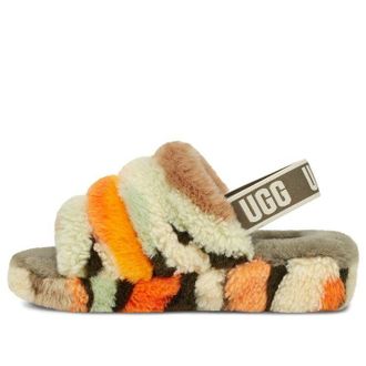 UGG (WMNS) UGG Fluff Yeah Slide Cali Collage Olive Green 1118164-OLV