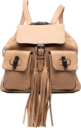 Gucci Tweedehands Leren Bamboe Tasje Rugzak