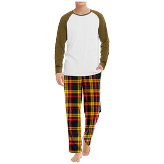 Generic Men Pijamas Set Fluffy Pjs Women Loungewear Mens Shorts Pyjamas Sets Two Piece Cotton Pajamas Button Bottoms Cosy Pajama for Fleece Crew Neck Comforta