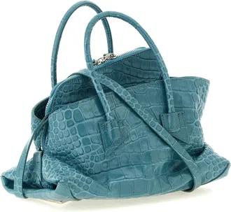 The Attico Womens Blue Bovine Leather Handbag Bag
