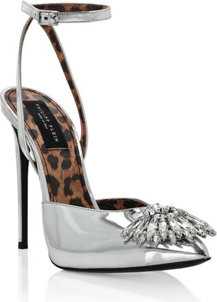 Philipp Plein Mirror Leather Decollete Hi- Heels Brooches