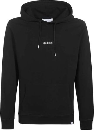 Les Deux Felpa con cappuccio e logo Lens - Nero