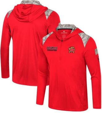 Colosseum Mens Colosseum Red Maryland Terrapins OHT Military Appreciation Quarter-Zip Hoodie Jacket at Nordstrom, Size X-Large
