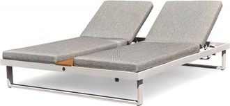 OEM Tumbona De Jard&iacute;n De Dos Plazas Con Mesa Extensible Mallorca 152 Zumm Blanca Homms