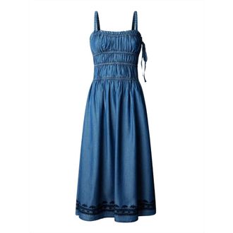 Pepe Jeans London Cass Tencel Longuette Dress - female - Pepe Jeans - Midi Dresses - Blue - XS - Dresses